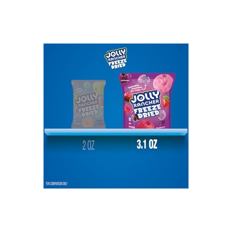 JOLLY RANCHER Freeze Dried Mixed Berry Flavored Candy Bag, 3.1