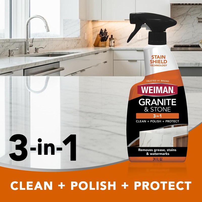 Granite Stone Clean, Polish and Protect - 24 Ounce -