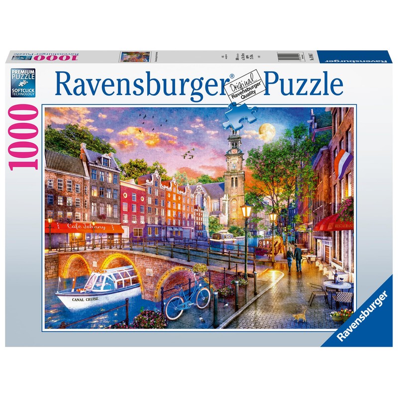 Ravensburger Puzzle - Sunset Over Amsterdam - 1000 Pieces Puzzle