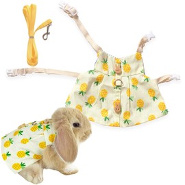 KEWUF Rabbit Lead, Adjustable Soft Rabbit Lead, 120 cm, Rabbit Accessories, Rabbit Harness for Rabbits, Cats, Small Dogs and Other Small Pets (A)