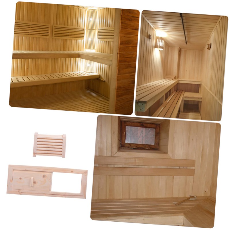 SEWACC Cedar Wood Sauna Room Air Vent Cover Sliding Grille