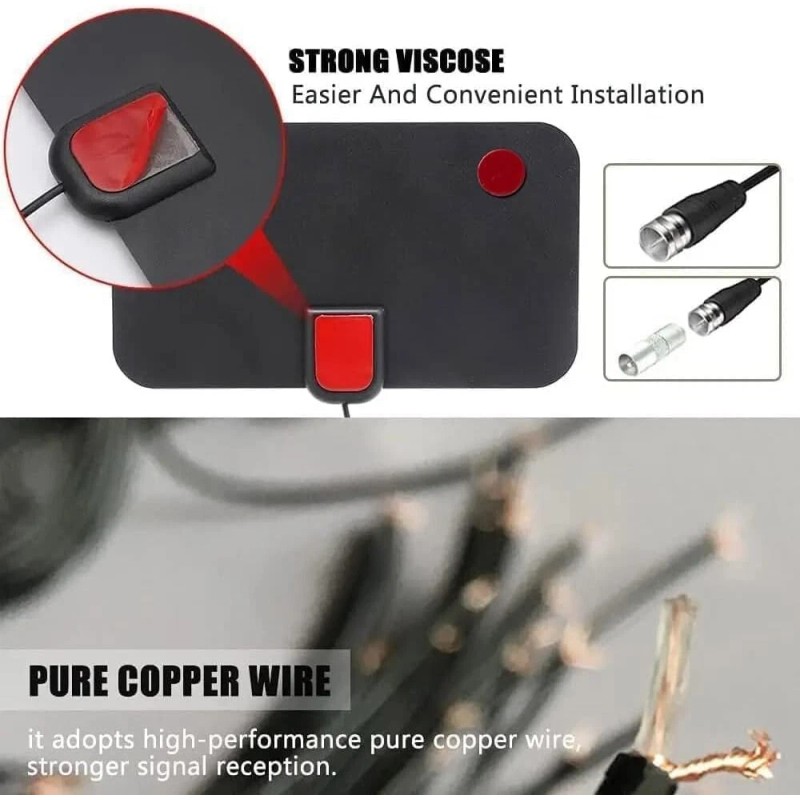 Crystal Clear HD Digital TV Antenna - 360° Reception, Flexible