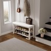 AQIMUELE Wood Shoe Rack Bench for Entryway, 2 Tier Shoe