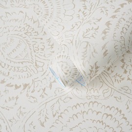 Ismoon Peel Stick Wallpaper Boho Beige Neutral Vintage Floral Contact Paper