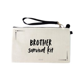 Gifts or Presents for Brothers, Brother Survival Kit, Novelty Bag for Cosmetic Makup Bags, Pencil Case, Travel Organiser Zipper Pouch - cb1713