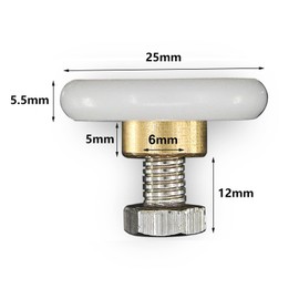 Pack of 4 Shower Door Rollers, 25 mm Shower Cubicle Rollers, Sliding Door Rollers, Replacement Rollers for Shower Doors, Sliding Rollers for Glass Shower Doors, Replacement Parts for DIY Glass Cubicles