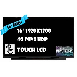 New KrystalPix LCD Display FITS-Replacement Touch LCD for HP N94770-001 16-af0065cl LCD Screen 16" FHD+ 40 Pins 60Hz LED Display Touch Panel (for Touch Screen Only)