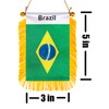 ZXvZYT 3 X 5 Inch Brazil Window Hanging Flag Brazilian
