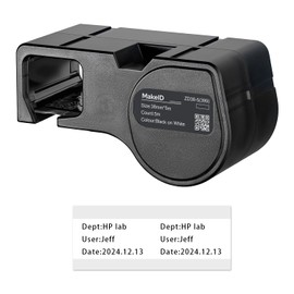 MakeID Multi-Purpose Nylon Label Cartridge for Laboratory Labeling, Wire and Cable Labeling, General ID, Black on White - for D50 Label Printer, 16.4ft L