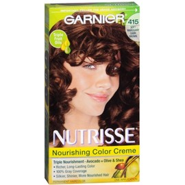Garnier Nutrisse Haircolor - 415 Raspberry Truffle (Soft Mahogany Dark Brown) 1 Each