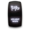LED Light Whips - White - Laser Etched Toggle Switch