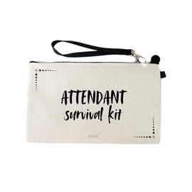 Gifts or Presents for Attendants, Attendant Survival Kit, Novelty Bag for Cosmetic Makup Bags, Pencil Case, Travel Organiser Zipper Pouch - cb1941