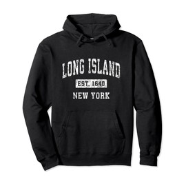Long Island New York NY Vintage Established Sports Design Pullover Hoodie