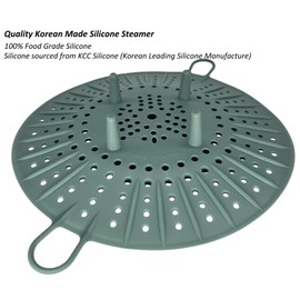 Korean Made Silicone Steamer Basket 10' Size, Silicone Steamer Insert for Pot Flexible Design (Mint)