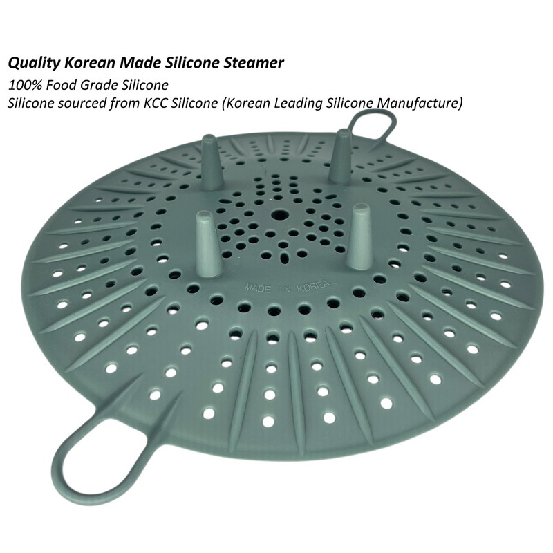 Korean Made Silicone Steamer Basket 10' Size, Silicone Steamer Insert