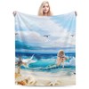 HIZUWKY Mermaid Throw Blanket Super Warm Soft Plush Lightweight Flannel