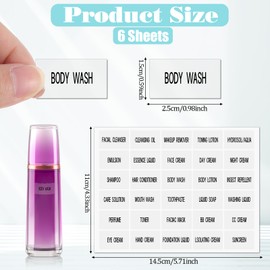 180Pcs Waterproof Labels for Travel Size Bottles, Clear Labels for Cosmetic Jars, Removable Bathroom Beauty Organization Labels, Refillable Bottles Sticker for Lotion Cream Body Wash Shampoo