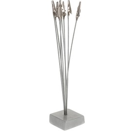 VILLCASE 8-Branch Photo Tree Card Holder, Silver Desktop Picture Display Stand for Photos Memos Notes - Sturdy Base with Clips for Office Wedding