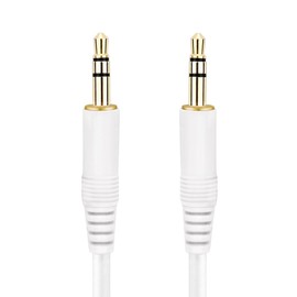 Conecto Audio Stereo Aux Connection Cable, Jack / Jack 3.5 mm Plug - 3.5 mm Plug, Gold Plated 1,00m White