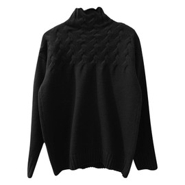 QUINTRA Women's turtleneck sweater, women's turtleneck sweater for women, sweatshirt, black, L