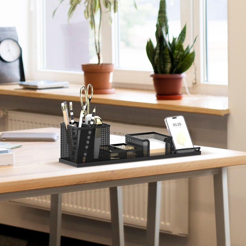 SUPEASY Pen Holder for Desk, 6 Piece Mesh Desk Organizer