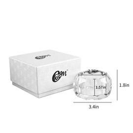 kitCom Crystal Candy Dish Hand-Cut Home Decorative Jewelry Box Candy Jar W 3.15" x H 1.97", Comes With Gift Box