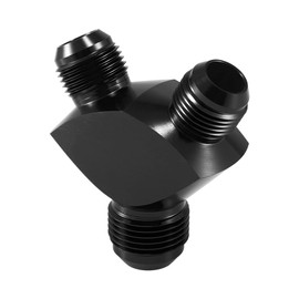 X AUTOHAUX Aluminum Alloy Y Shape Block Fitting Adapter Fuel Block Fitting 12AN to AN10 to AN10 Male Thread Black