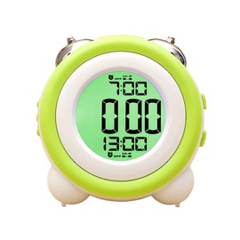 YHFITN Super Loud Alarm Clock, Twin Bell Battery Operated with Snooze Function, Silent Mode, Backlight Display, Date and Week Calendar, Retro Ringing Design, Suitable for Home Office (Green)