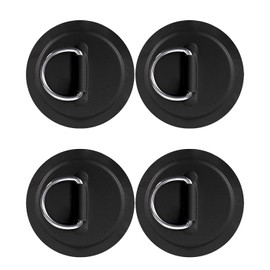 4 Pieces Surf D Rings Patches, D-Ring Patch Heavy Duty SUP Bungee Deck Rigging Kit for PVC Inflatable Boat Sup Kayak Canoe Deck Surfboard Raft Stand Up Paddle Board (Black)