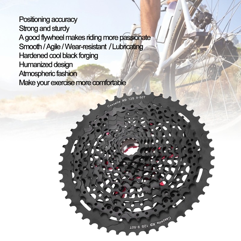 Bike Aluminium Alloy Flywheel 12 Speed 9‑50T Cassette Flywheel XD