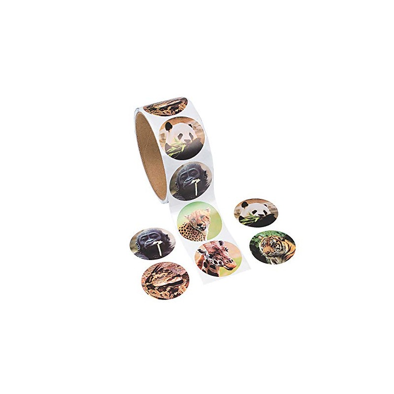 Fun Express Zoo Animal Stickers (1 Roll)