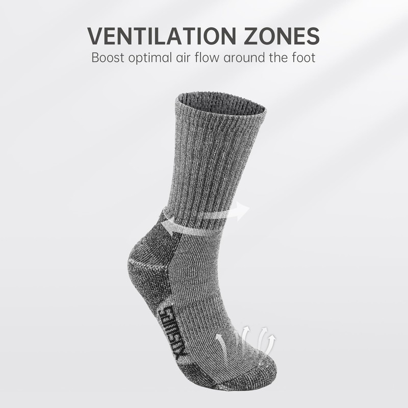 SAMSOX Merino Wool Hiking Socks, Bozeman Lite L