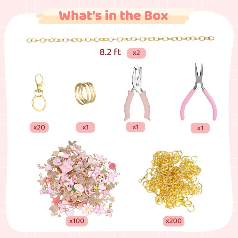 DORMIYA 325PCS DIY Lip Gloss Charms Keychain Kit with Random