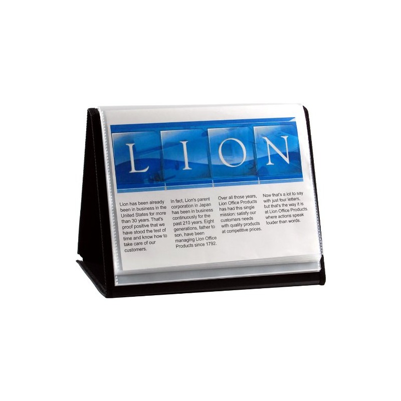 Lion Flip-N-Tell Display Book-N-Easel, Letter, 20-Pocket, Horizontal, 1 Easel Display