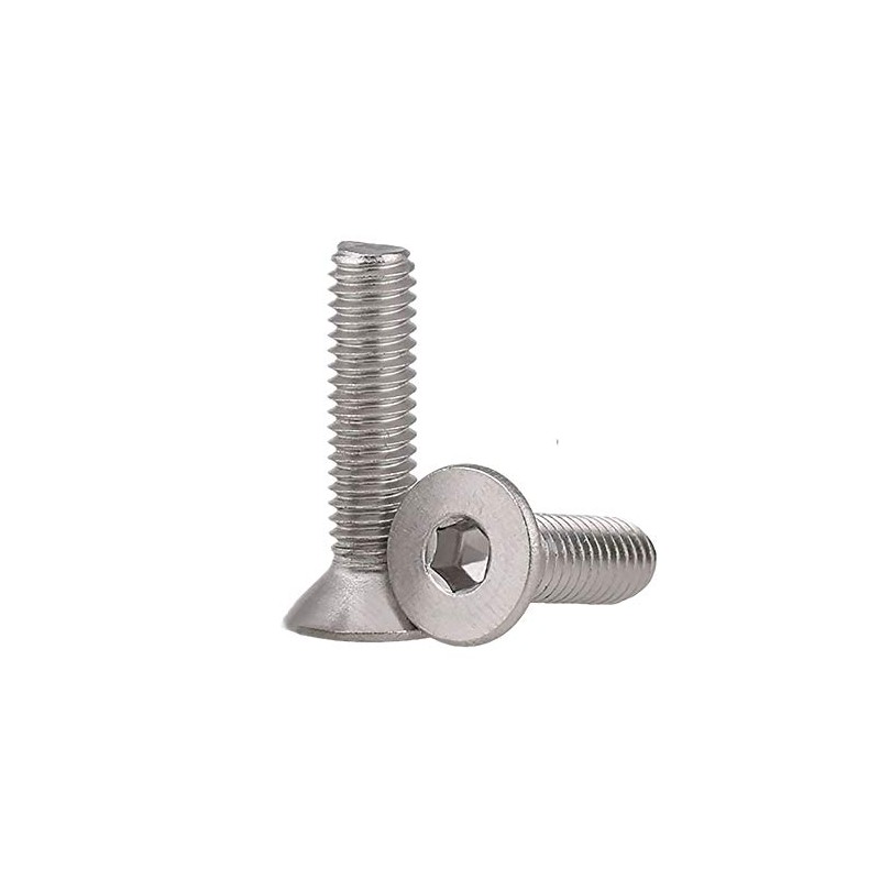 100Pcs Hex Socket Countersunk Screws Stainless Steel Hexagonal Machine Screws