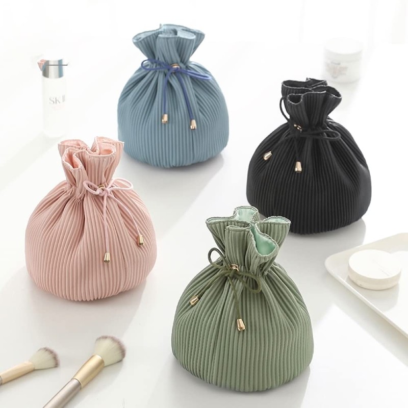 Cosmetic Makeup Beauty Travel Bag Corduroy Design Water Resistant Material