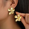Gold Chunky Dangle Earrings for Women, Gold Plated Irregular Leaf