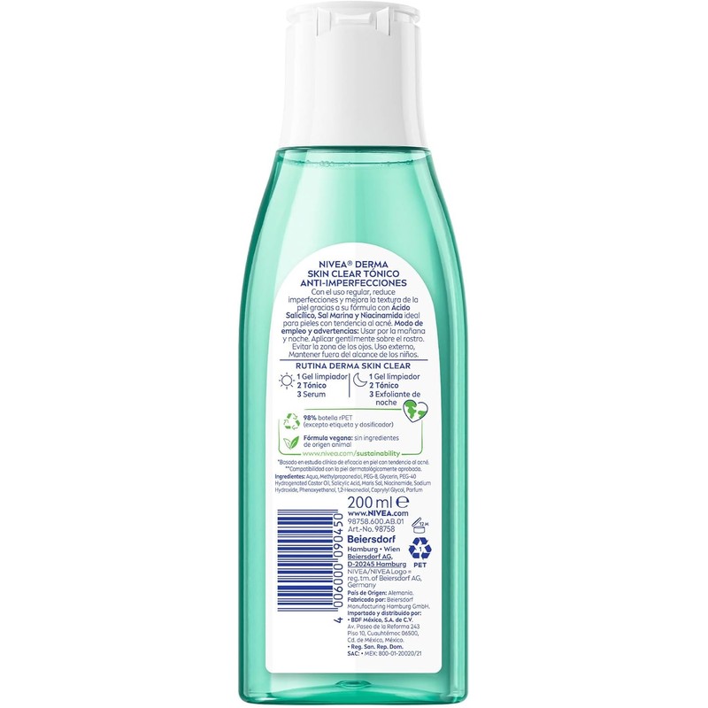 NIVEA Derma Skin Clear Tónico Anti-imperfecciones (200 ml)