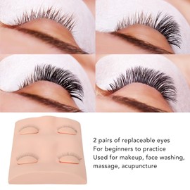 2 Pairs Replacement Eyelids for Lash Mannequin Head, Removable Realistic Eyelids Eyelashes Mannequin Replacement Eyelids for Lash Practice Makeup Eyelash Extensions (Pink)