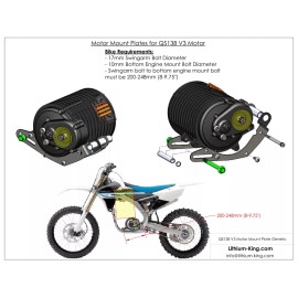 Unbranded MX Conversion Kit | Universal Motor Mounts for QS138 70H V3 Dirt Bike Conversion