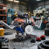 BrixVibe Mini V8 Engine Kit That Runs Building Set Technic