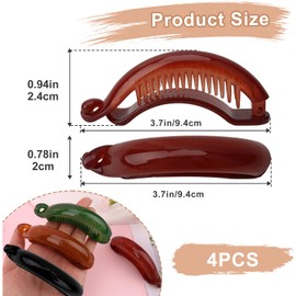 Oblihumoy Large Flat Claw Clips Hair Barrettes for Women 4Pcs French Clips for Thick Hair