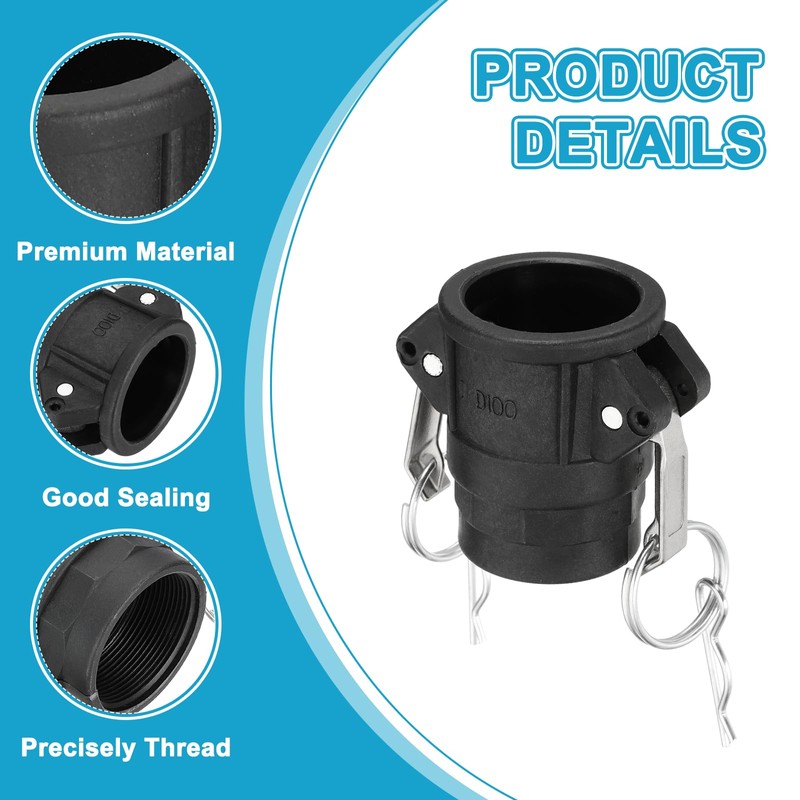 PATIKIL 2PCS 1" Aluminum Cam and Groove Fitting Part-D Dust