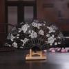 LOYELEY Flower Fan Rose Pattern Folding Dance Dance Spanish Don
