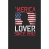 Merica Lover Since 1982: Graph Paper Notebook - Birthday Gift