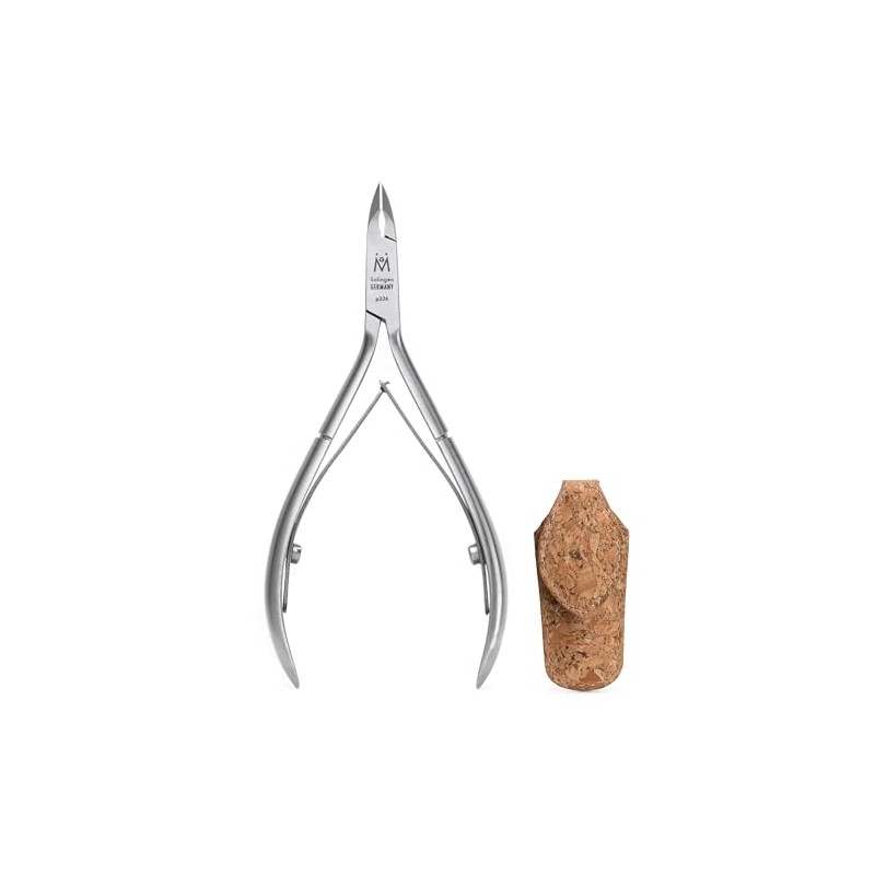GERMANIKURE Luxury Cuticle Nipper in Cork Case, Double Sharpened, Ethically