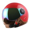 1STORM Motorcycle Scooter Bike Open FACE/Half FACE Helmet Classic RED