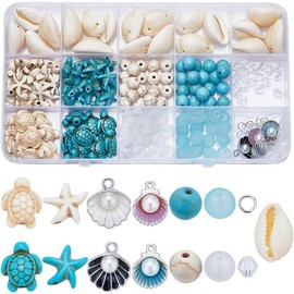 1 Box 259 count Turtle Beads Starfish Beads Bulk Bohemian Style Summer  Sea  Bead Charms Shell Charms  Seashell Beads 8mm Round Beads Faceted Beads for  Making Kits - Color: Boho Styles Beads Kit-11