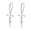 Faith Earrings 925 Sterling Silver Cross Faith Dangle Earrings Christian