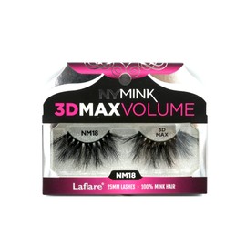 Laflare 3D NY MAX VOLUME EyeLashes, 20-25mm Long Dramatic Styles, 100% Real Mink Hair Lashes, Luxury Makeup, Natural, Light, Trendy, Variety, Reusable, Multi Layered Unharmfully Sourced Lashes (NM18)